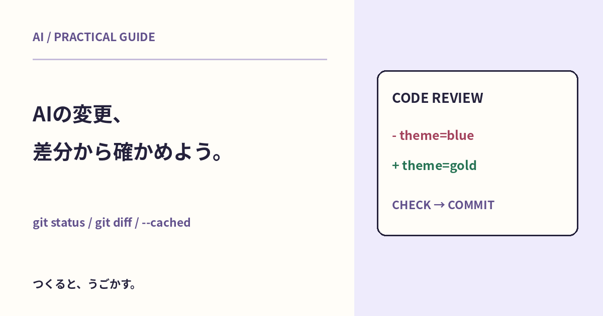 AIが直したコード、どこが変わった？git diffで確認する手順