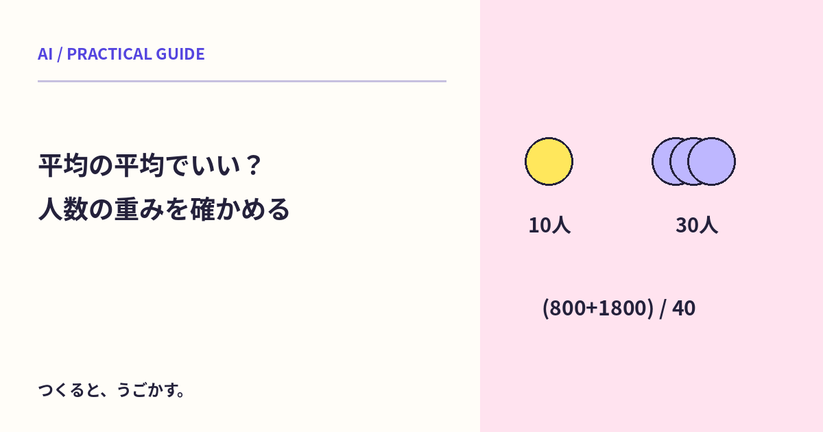 平均の平均で大丈夫?AIへ集計を頼む前に人数の重みを確かめよう
