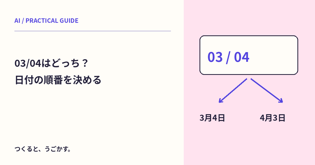 03/04は何月何日？AIに日付を整理してもらう前に形式を決めよう