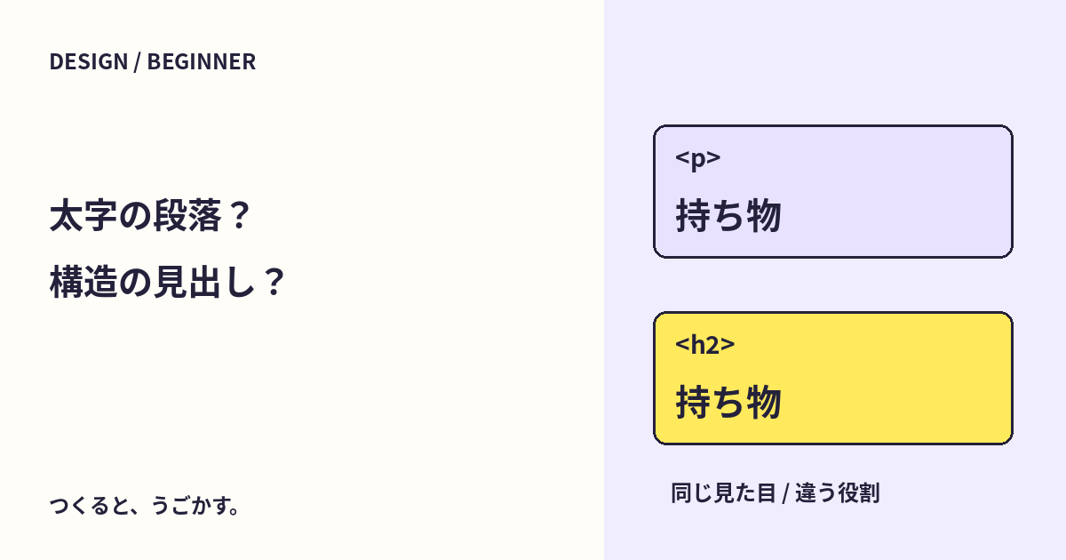太字にすれば見出しになる?HTMLの見出しと見た目を分けよう