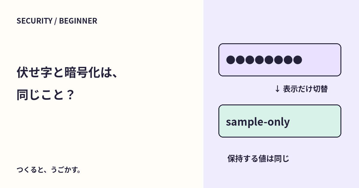 パスワードの「●●●」は暗号化？画面で隠すことと通信の保護を分けよう