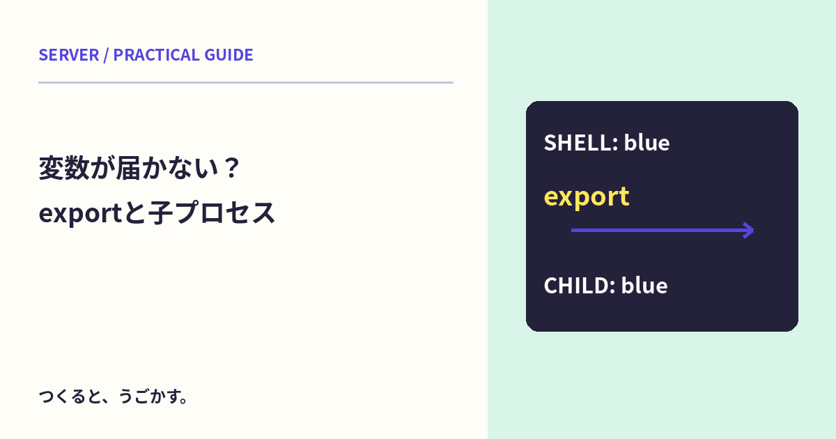 変数を設定したのに別のコマンドへ届かない?シェル変数とexportの基本