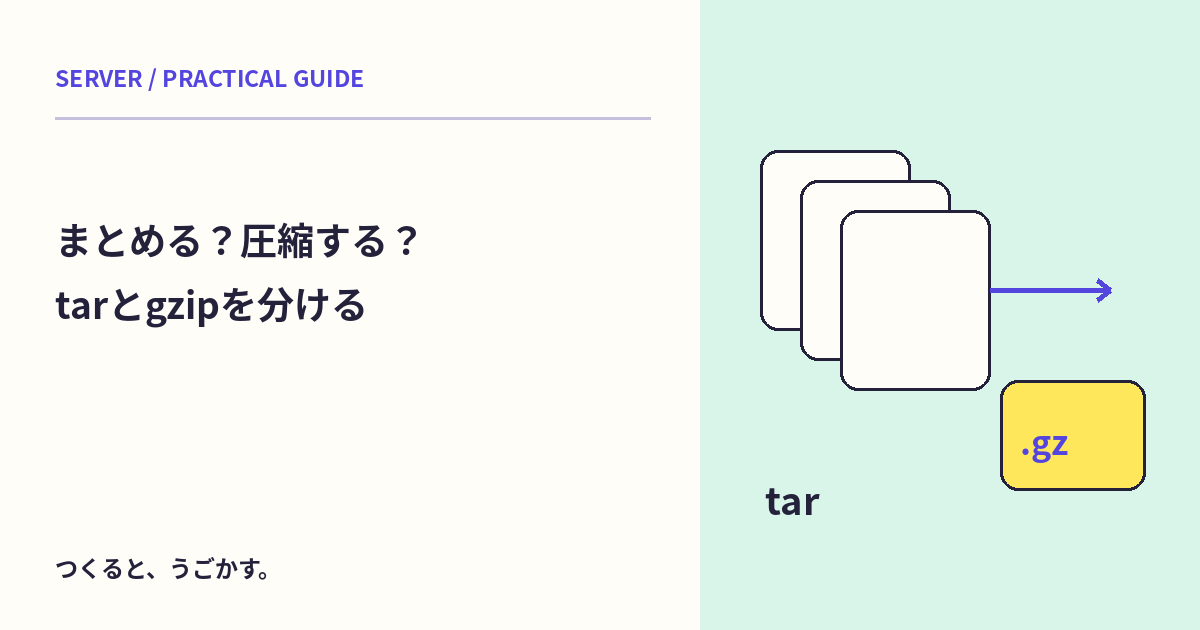 tarとgzipは何が違う?ファイルをまとめることと圧縮を分けて試そう