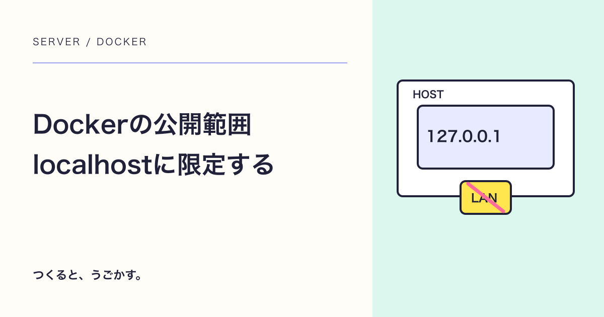 Docker Composeのportsをlocalhostに限定する:ローカル開発の公開範囲