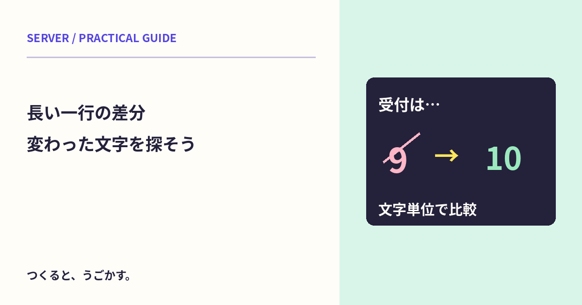 長い一行の変更を見つけたい：Gitのword-diffで文字単位に比べる