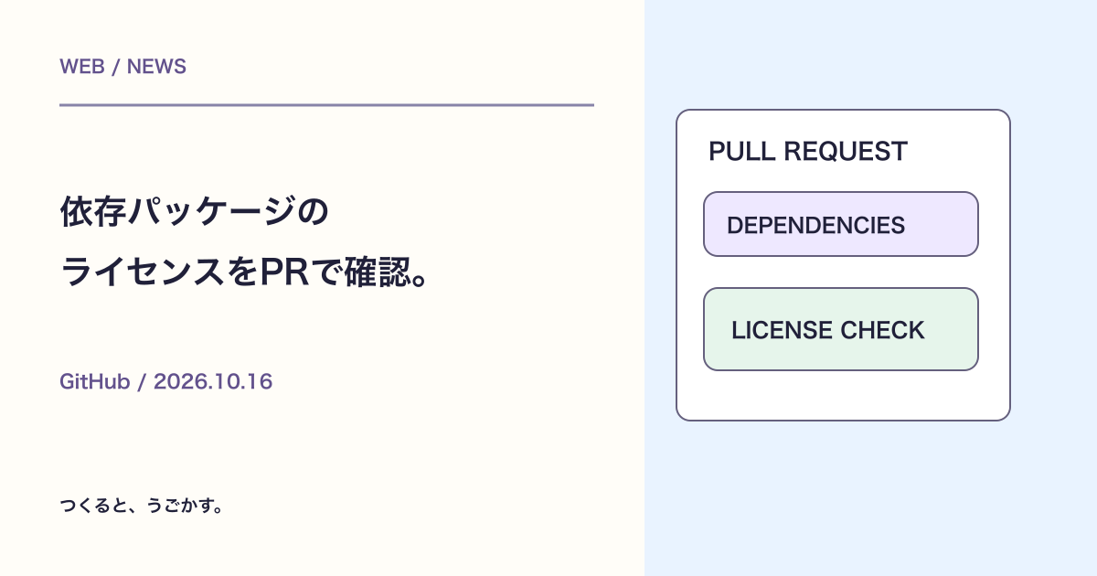 GitHubのOSSライセンス管理が一般提供:導入対象とレビュー手順を整理
