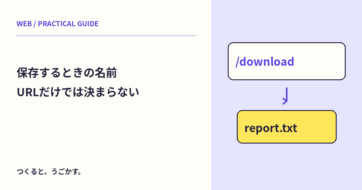 ダウンロード名はURLだけで決まる？Content-Dispositionの役割を確認しよう