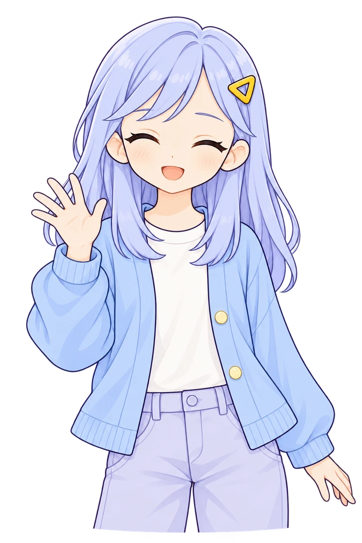 笑顔で手を振るこより